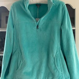 Talbots turquoise/mint green fleece NWT